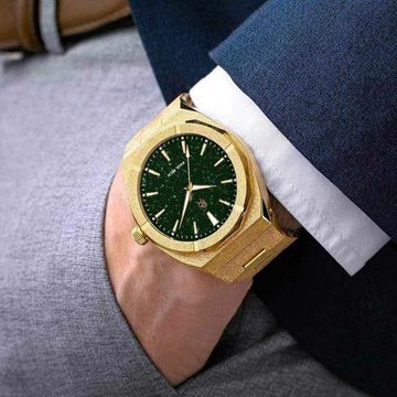Paul Rich Quarzuhr Frosted Star Dust Gold Green 42mm
