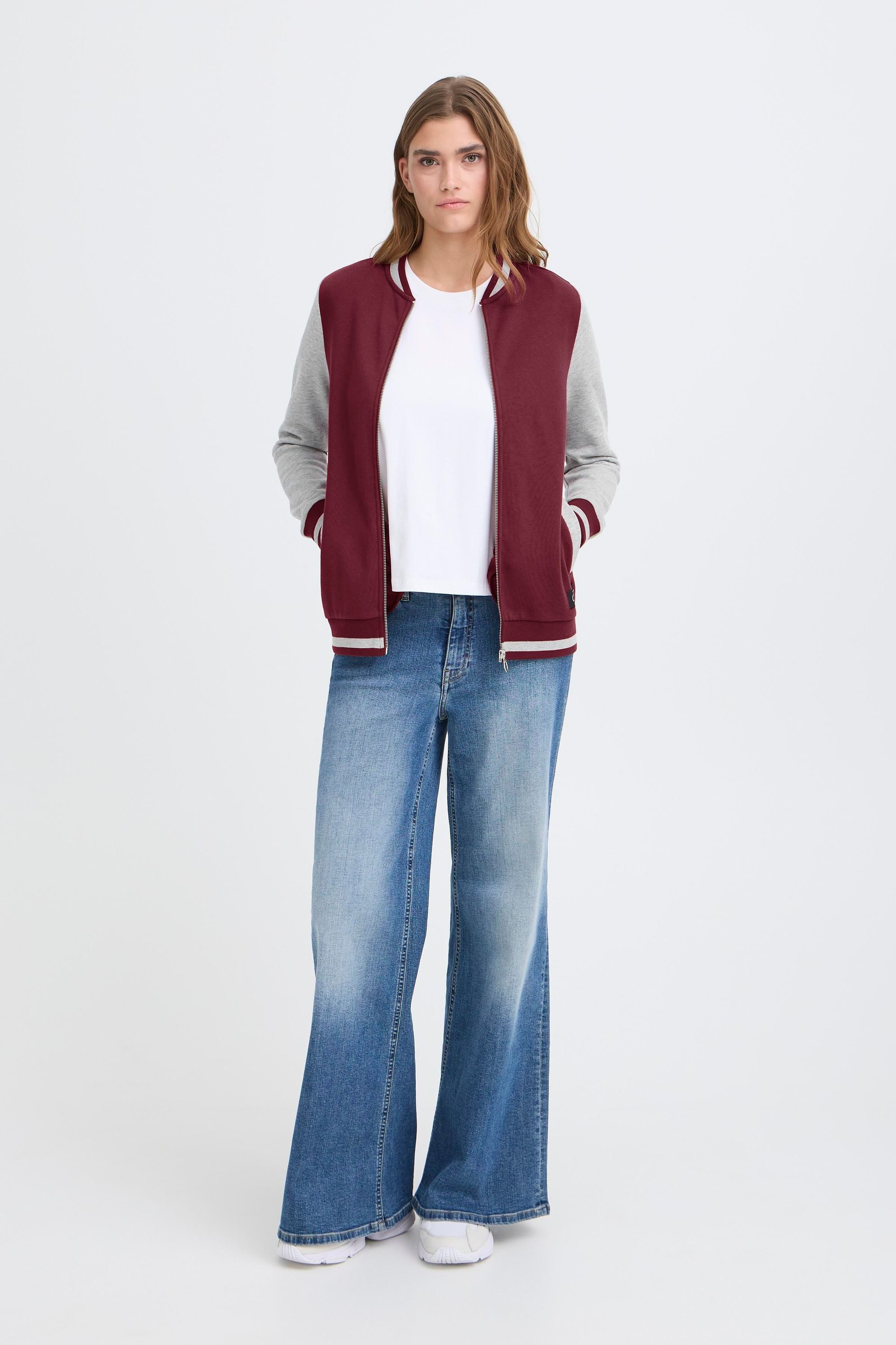 OXMO Sweatjacke OXOnana Lässige Sweatjacke im College-Style