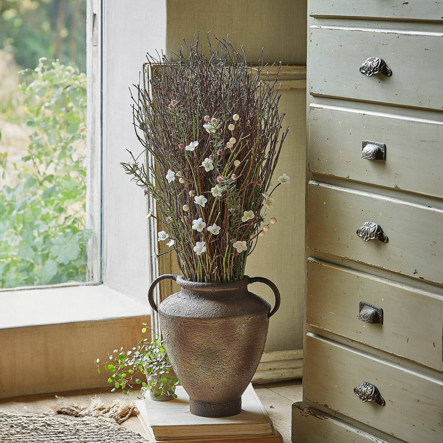 Kunstblume Deko-Blumenstrauß Verilo grün/braun, Mirabeau, Höhe 65.0 cm