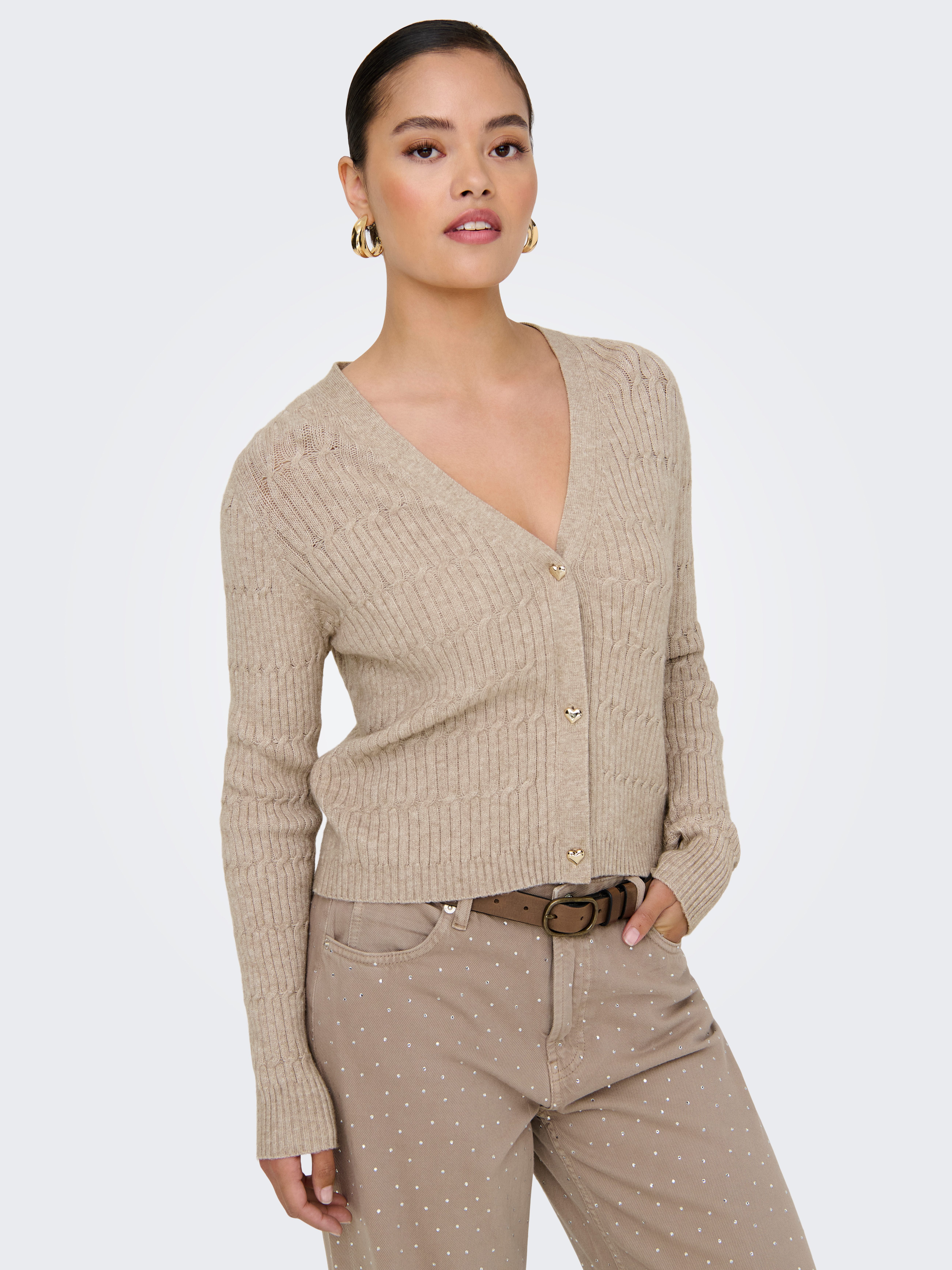 ONLY Strickjacke ONLKATIA LS CABLE V-NECK günstig online kaufen