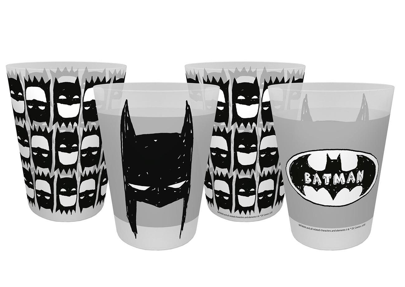 Geda Labels GmbH Kindergeschirr-Set Batman Kids 4er Set, PP, Weiß, 300 ml, 4er Set