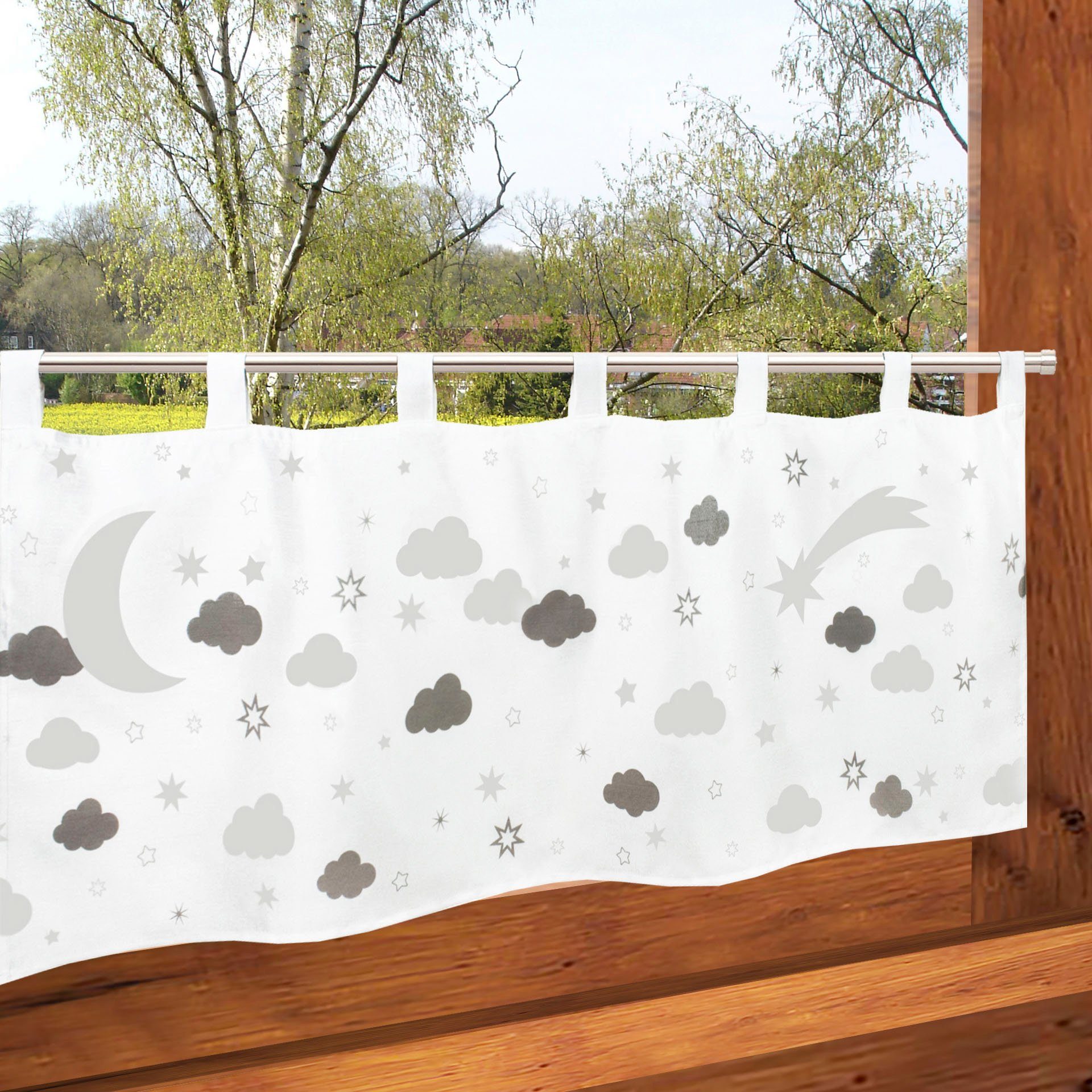 Delindo Lifestyle Scheibengardine MONACO (1 St), Schlaufen, blickdicht, Leu günstig online kaufen