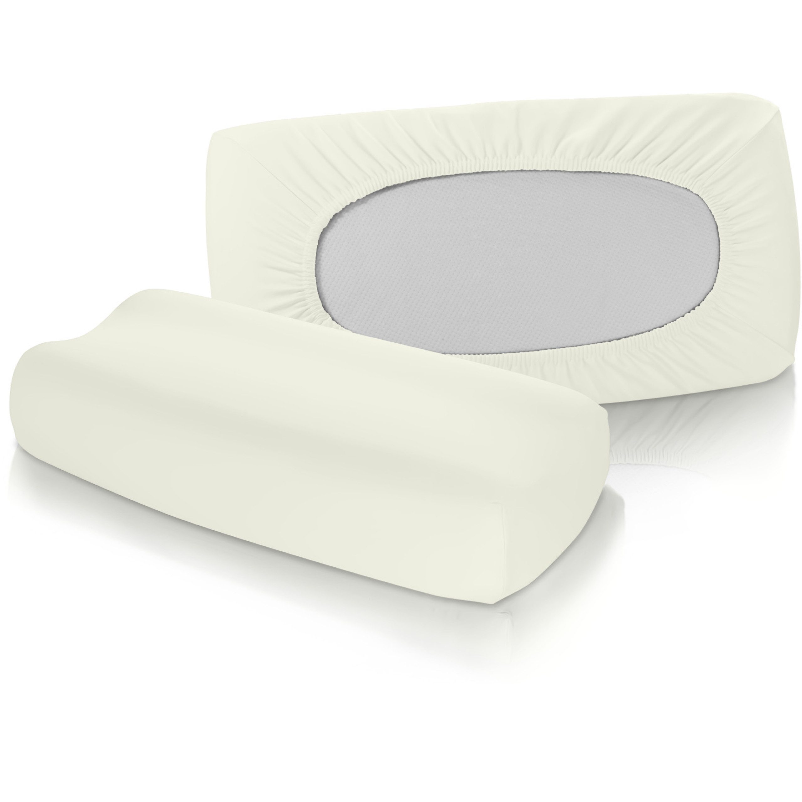 fleuresse Kissenbezüge Fleuresse Vital-Comfort Jersey-Bezug für Nackenstützkissen wollweiß