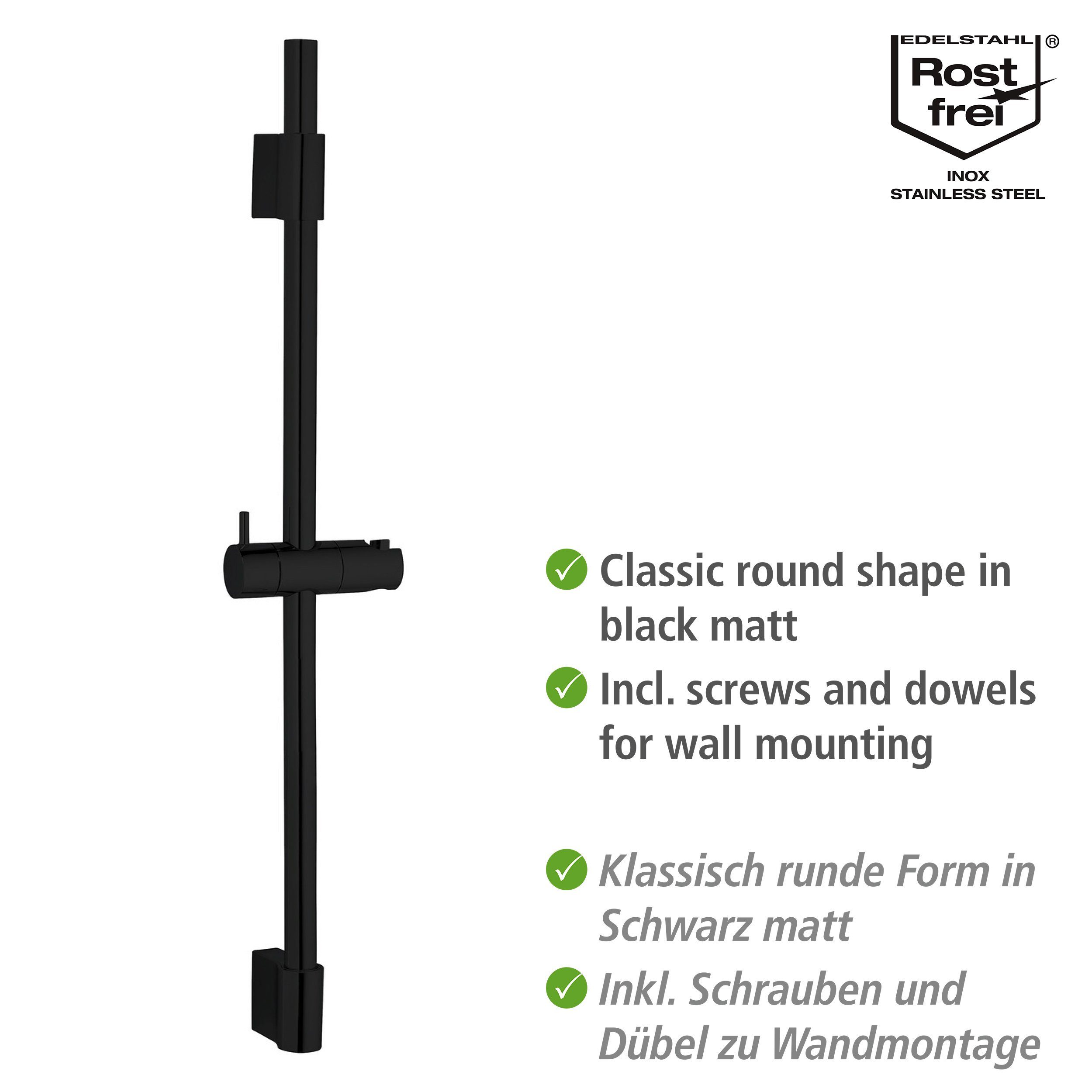 WENKO Duschstange Classic, Schwarz günstig online kaufen