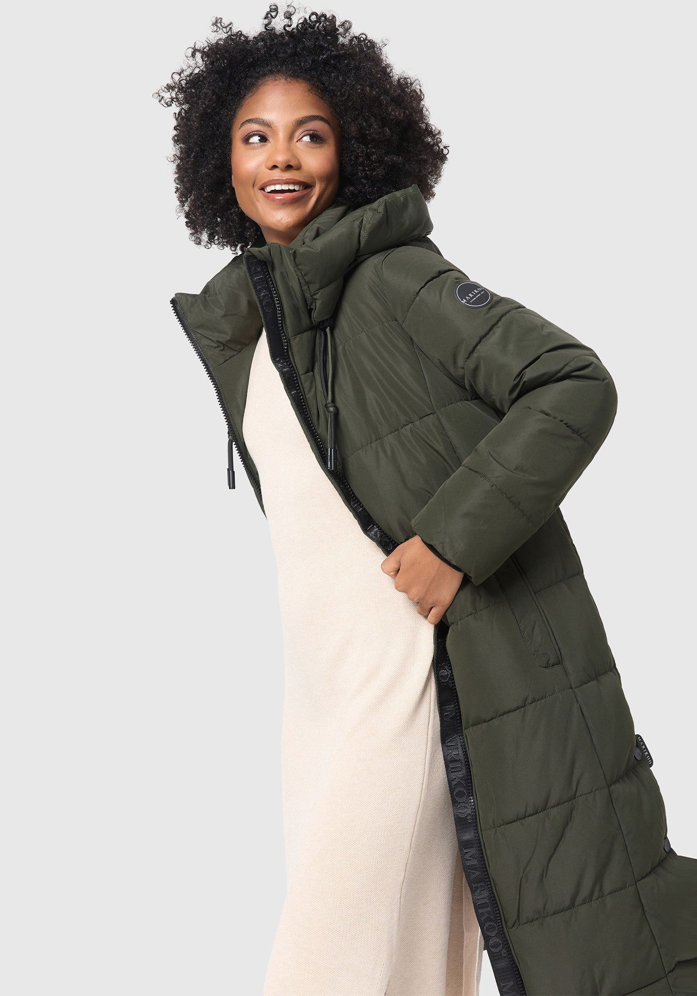 Marikoo Winterjacke Nadeshikoo XIV extra langer Winter Mantel gesteppt – Bild 3 von 5