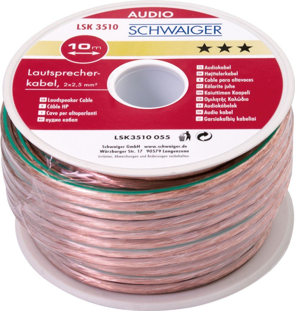 Schwaiger LSK3510 055 Audio-Kabel, unkonfektioniert, (1000 cm)