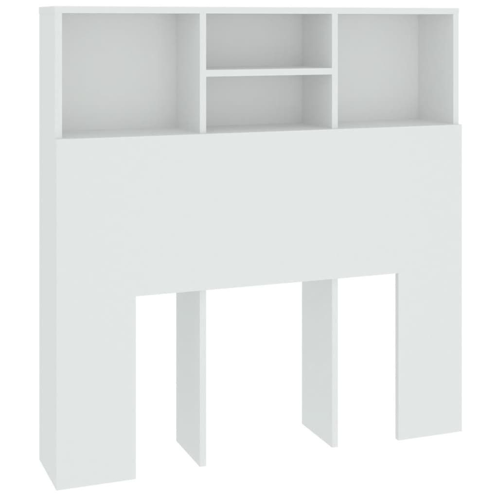 vidaXL Kopfteil, Bett-Kopfteil mit Ablagen Weiß 100x19x103,5 cm