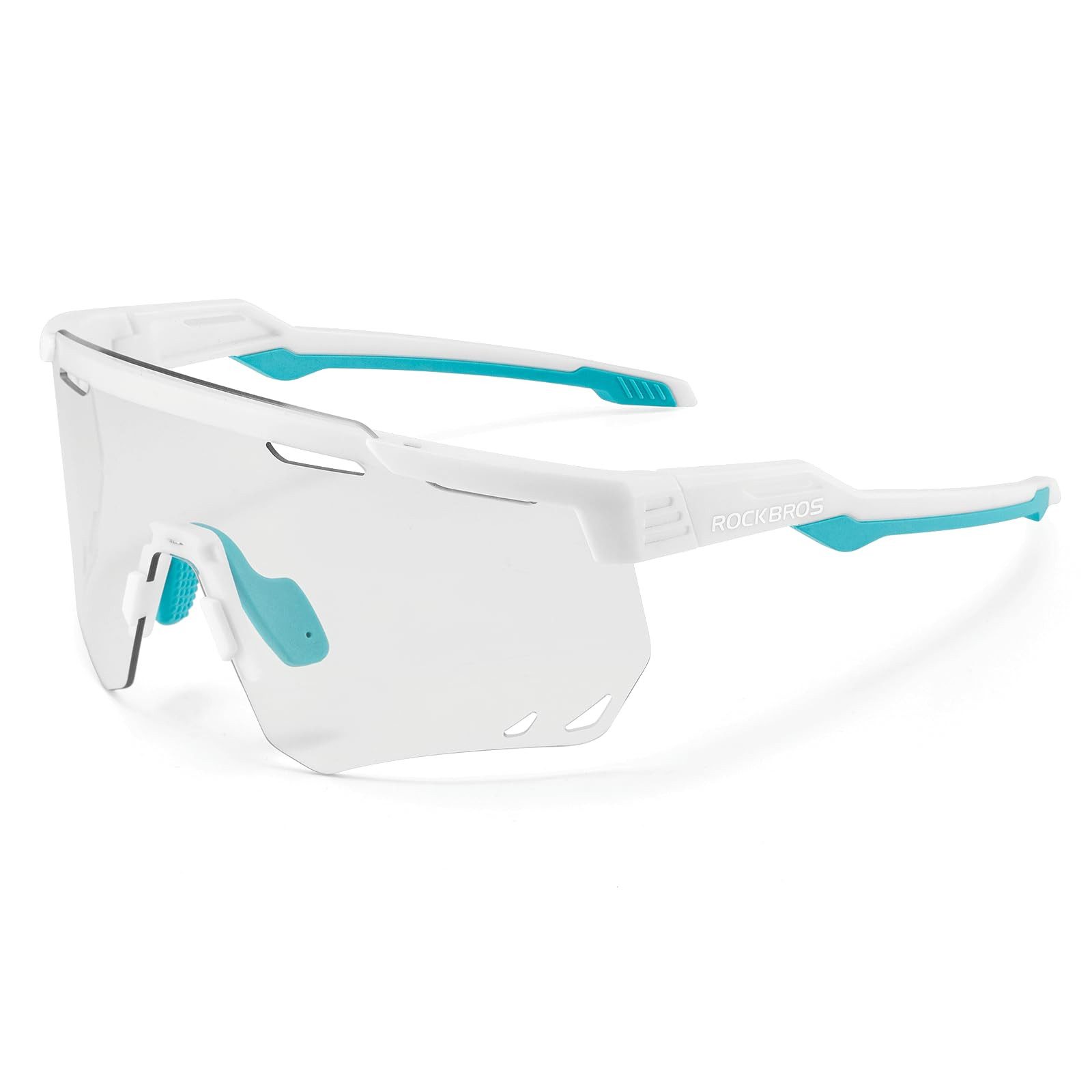 ROCKBROS Fahrradbrille Sportbrille Herren Damen Fahrrad MTB Rennrad Outdoor TR90 Rahmen, selbsttönend, UV400 Schutz, verstellbare Nasenpads, leicht