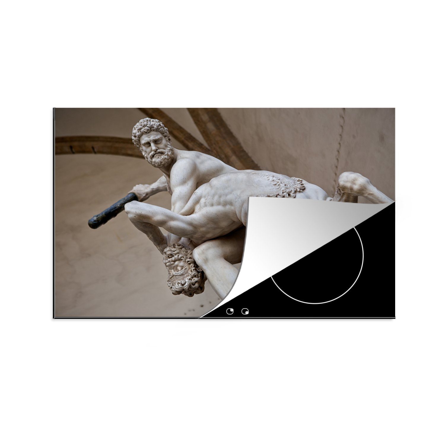 MuchoWow Herdblende-/Abdeckplatte Ein Bild des Herkules in Italien, Vinyl, (1 tlg), 81x52 cm, Induktionskochfeld Schutz für die küche, Ceranfeldabdeckung