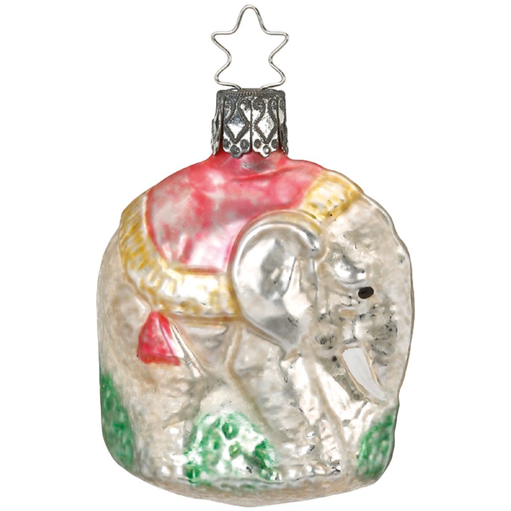 INGE-GLAS® Christbaumschmuck Elefant Nostalgie (1-tlg), mundgeblasen, handbemalt