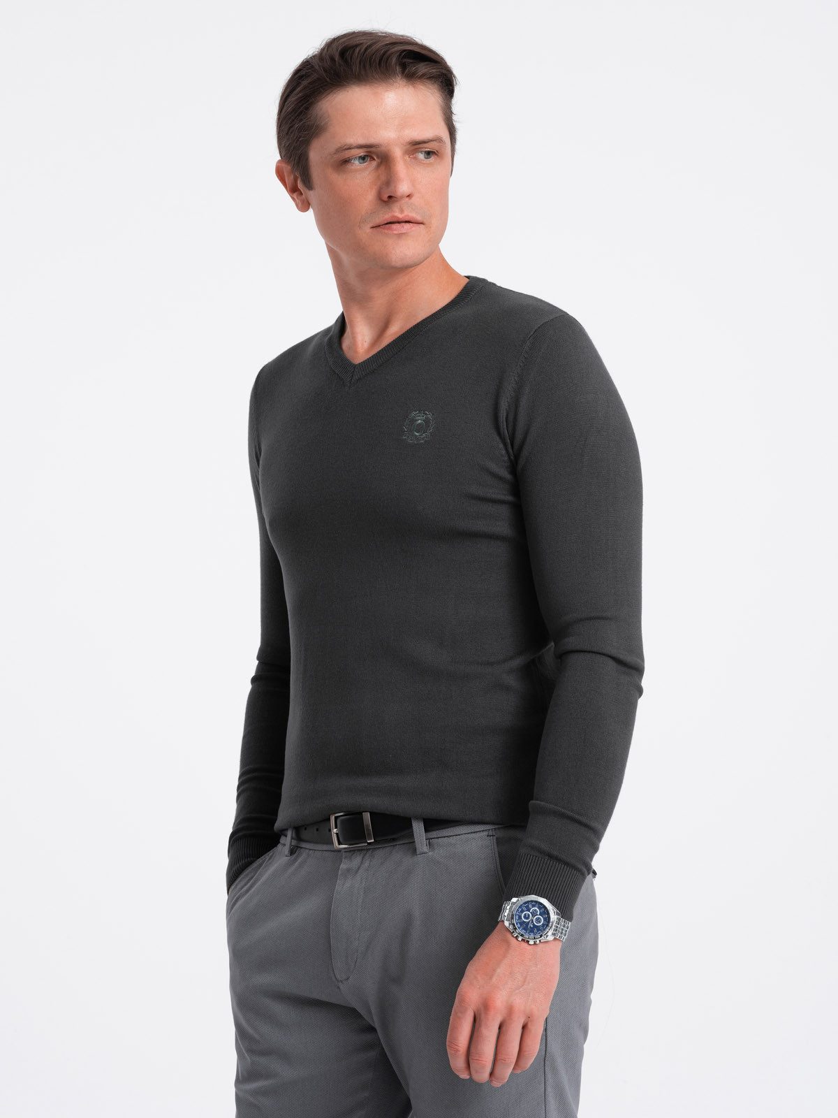 OMBRE V-Ausschnitt-Pullover Eleganter Herrenpullover mit V-Ausschnitt günstig online kaufen