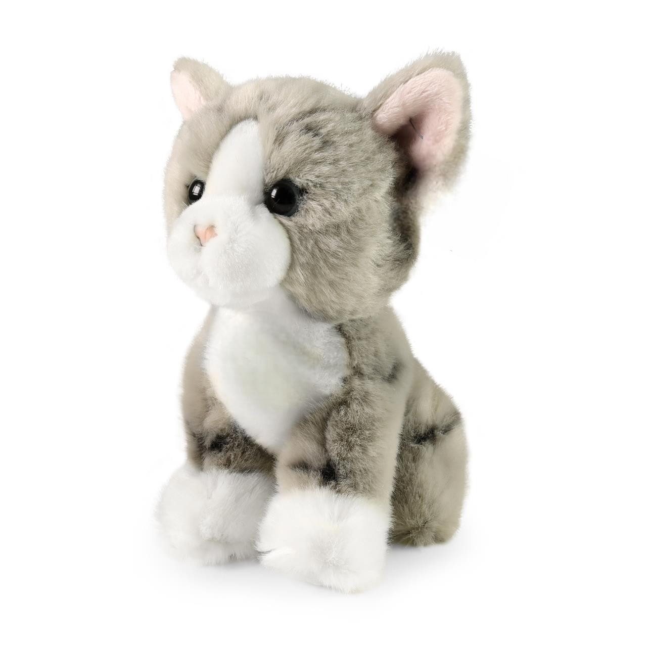 Teddys Rothenburg Kuscheltier Katze grau sitzend 18 cm Plüschkatze Stofftier (Stoffkatze klein Plüschkatze Plüschtiere Katzen Stofftiere, Plüschtier, Stoffkatze, Babykatze, Kätzchen)