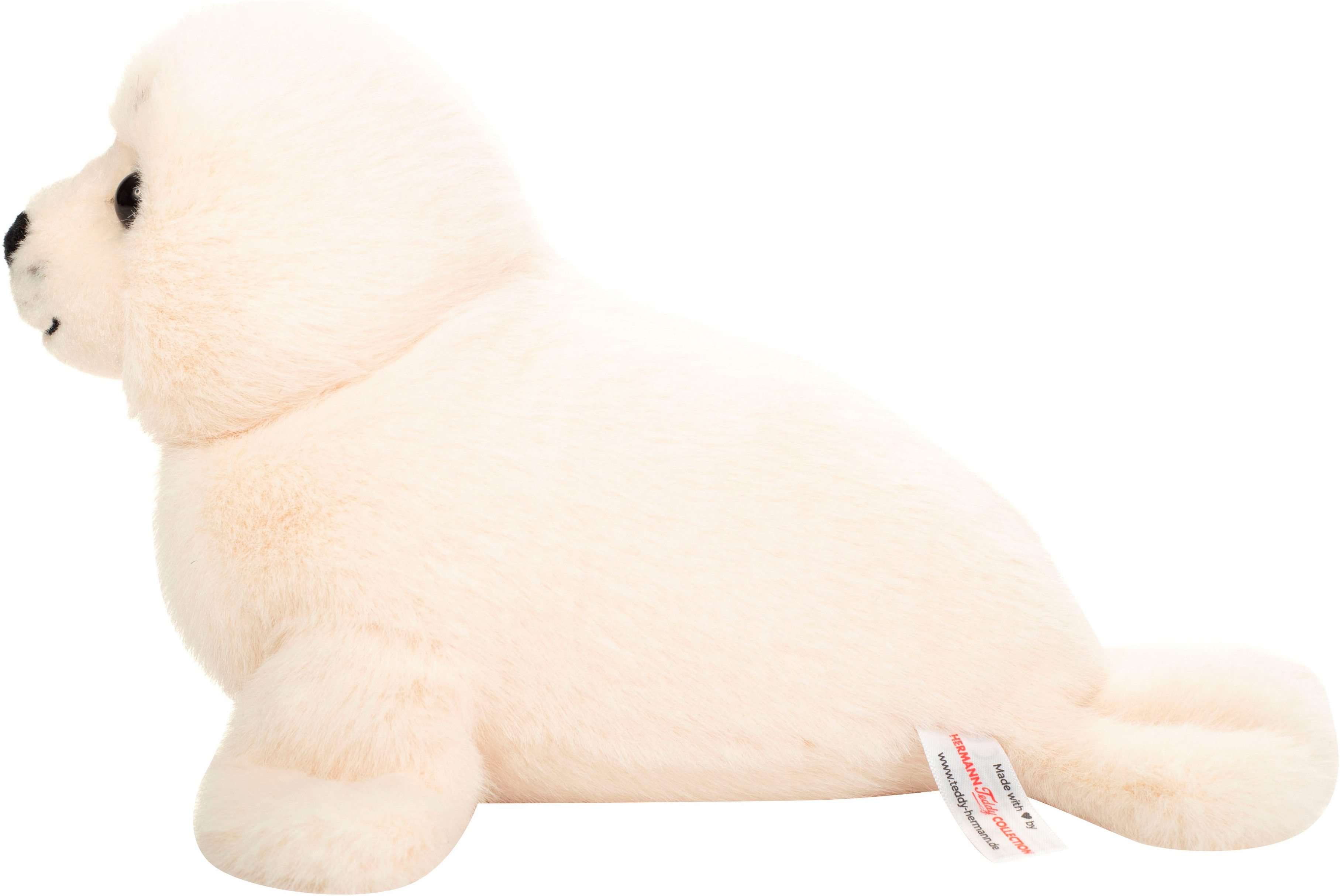 Teddy Hermann® Kuscheltier Robbe, weiß, 25 cm, zum Teil aus recyceltem Material