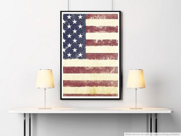 Sinus Art Poster Bild der USA Flagge 60x90cm Poster