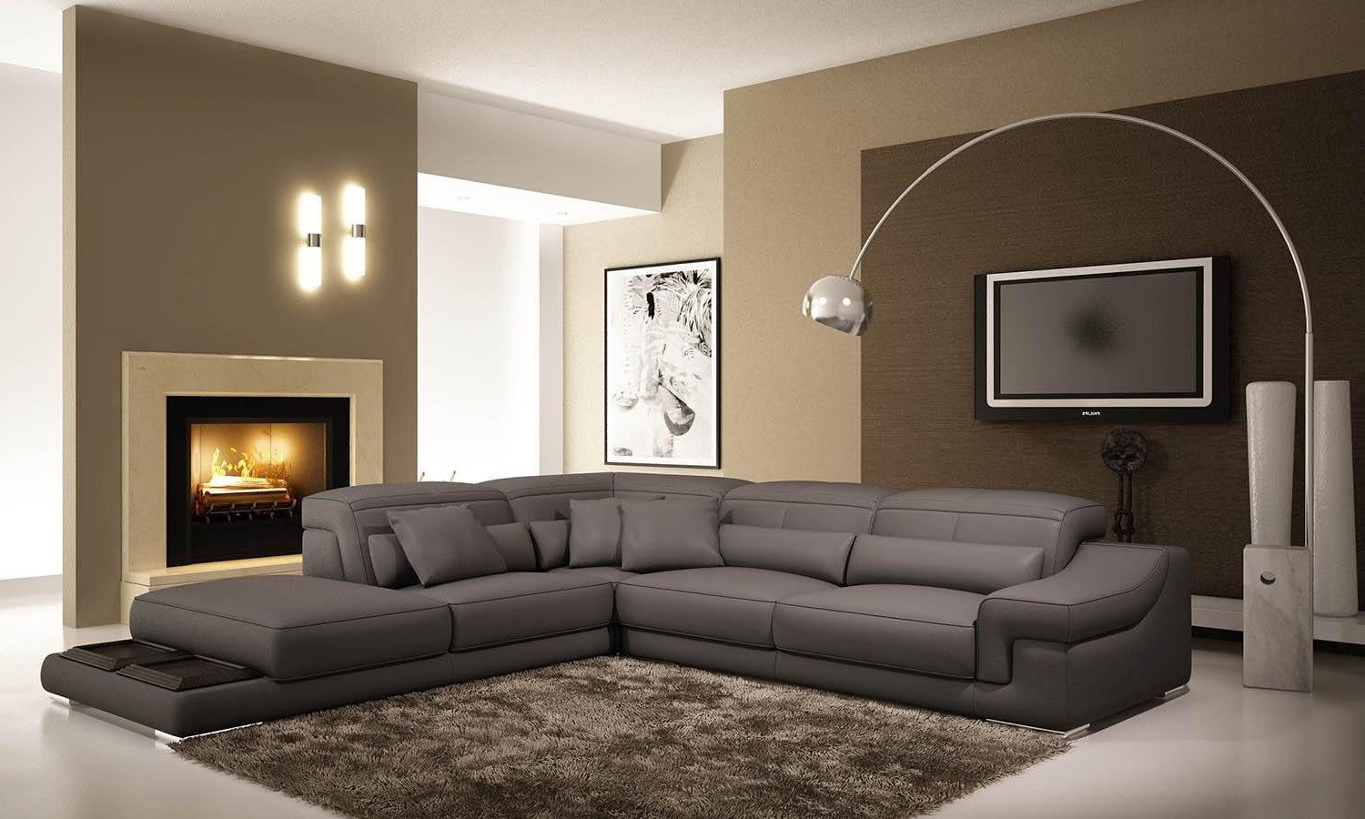 Xlmoebel Ecksofa Neu Leder Textil Ecksofa günstig online kaufen