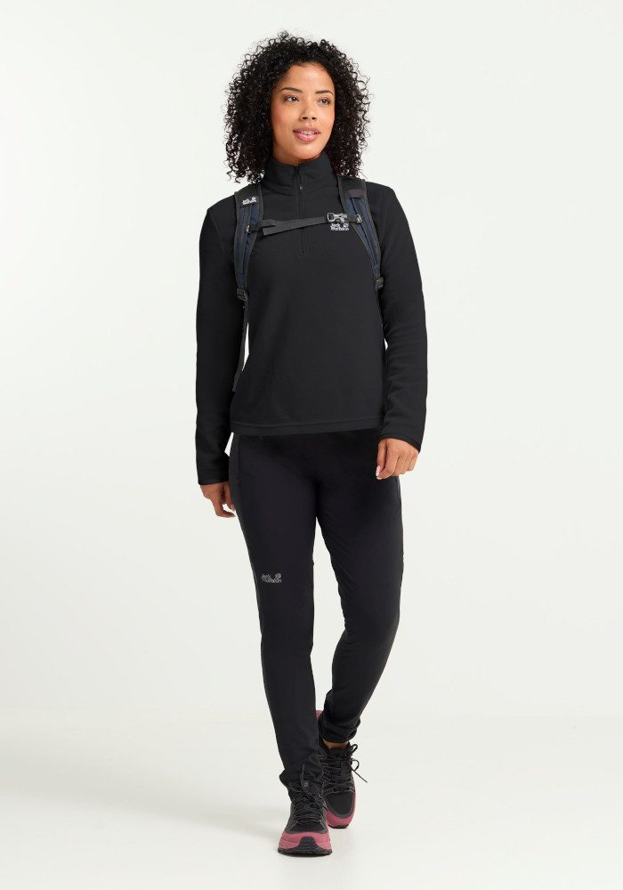 Jack Wolfskin Stehkragenpullover TAUNUS 100 HZ W Fleecepullover, Halfzip-Reißverschluss, Stehkragen