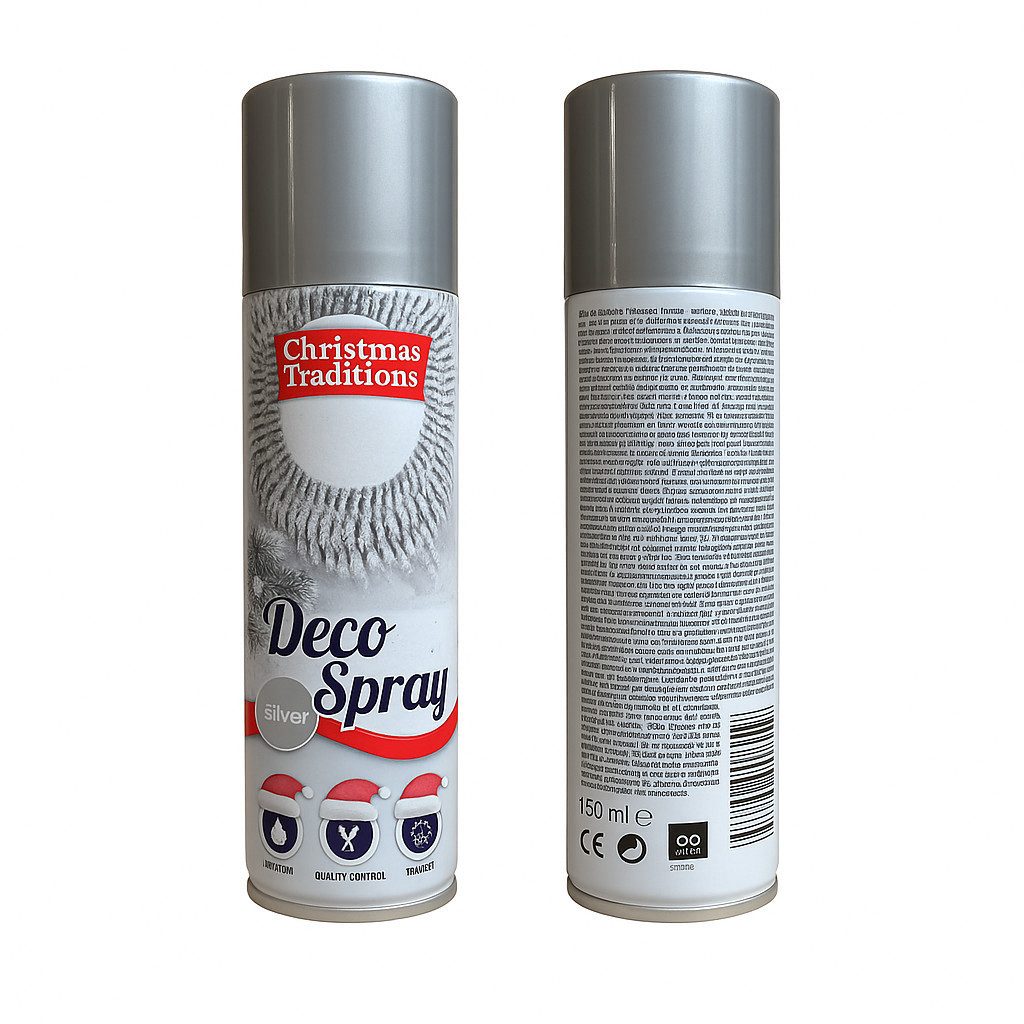Goodmark Streudeko Deko-Spray Silber – 150 ml, für Weihnachtsdeko, (1-tlg), 1× Christmas Traditions Deco Spray Silber, 150 ml