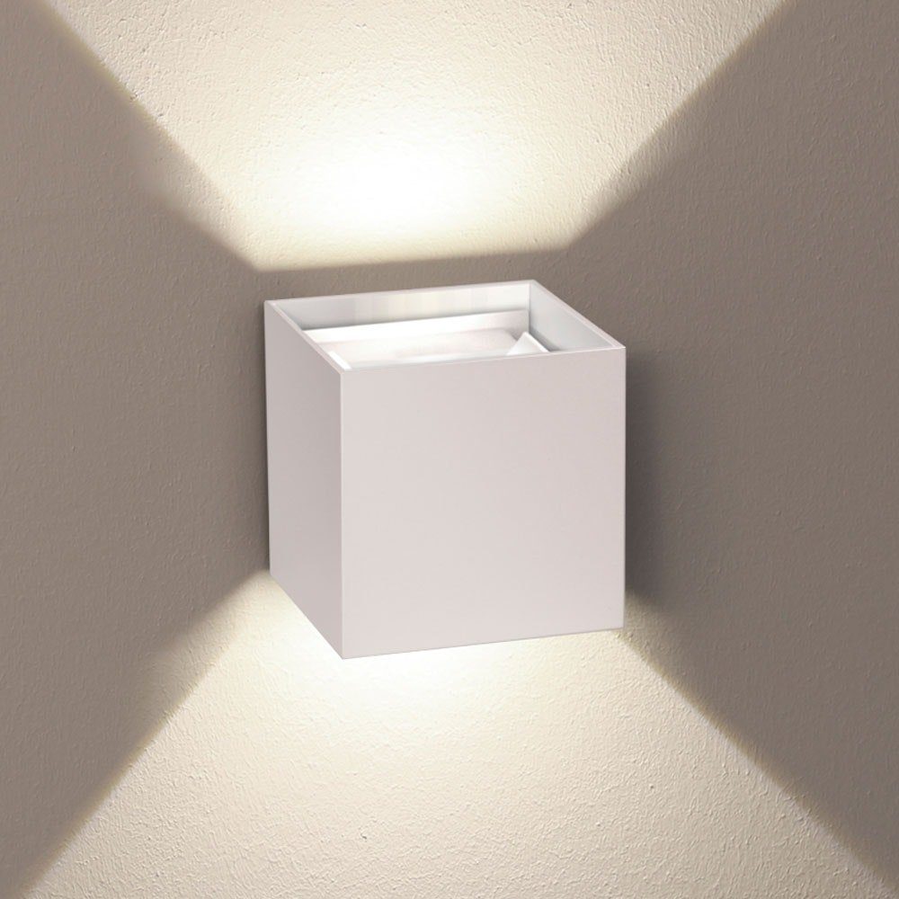 s.luce Wandleuchte LED Außenwandleuchte Ixa IP44 Weiß, Warmweiß