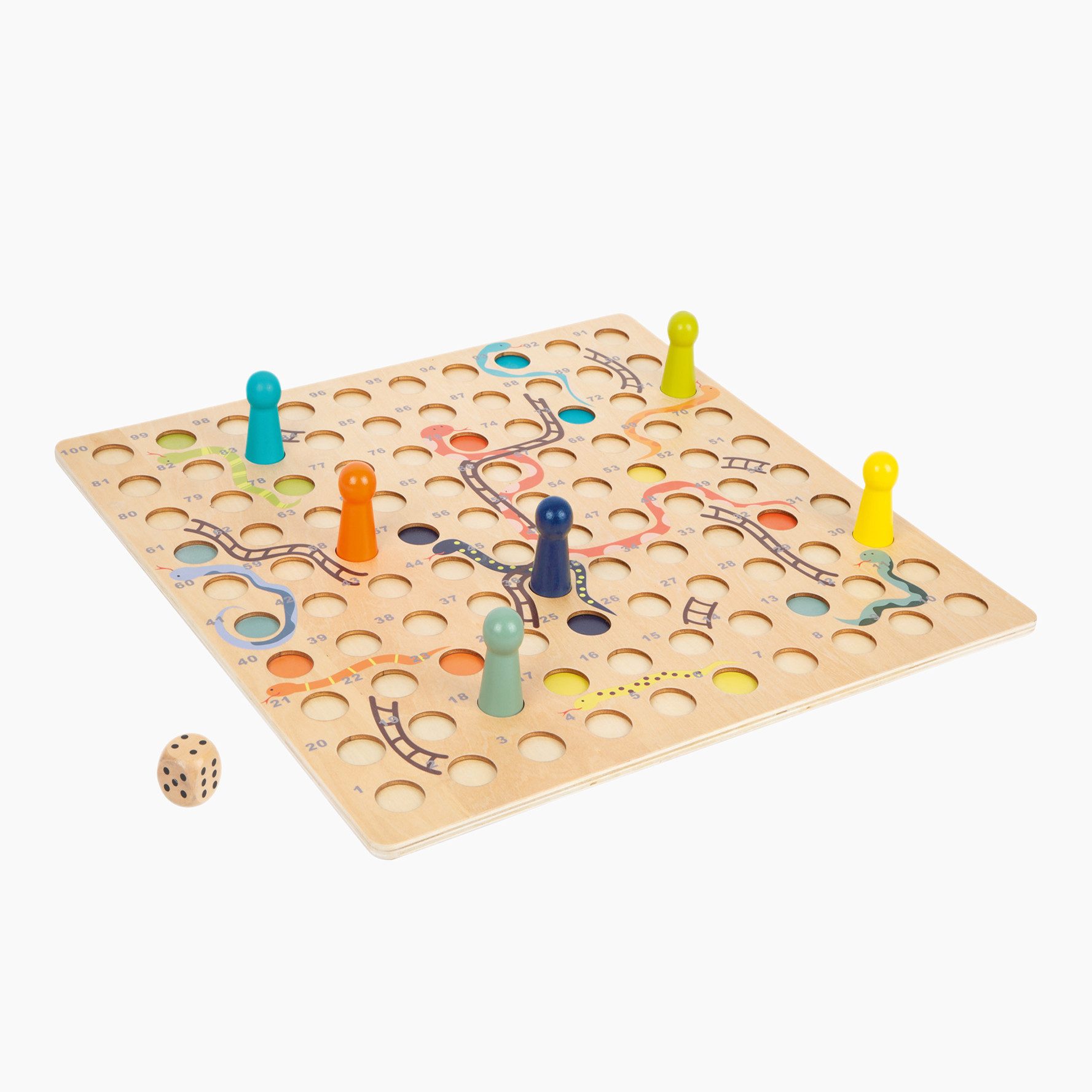Small Foot Spielesammlung XXL Schlangen und Leitern-Spiel, Logikspiel, perfekt geeignet für Spieler mit unsicherer Handführung.