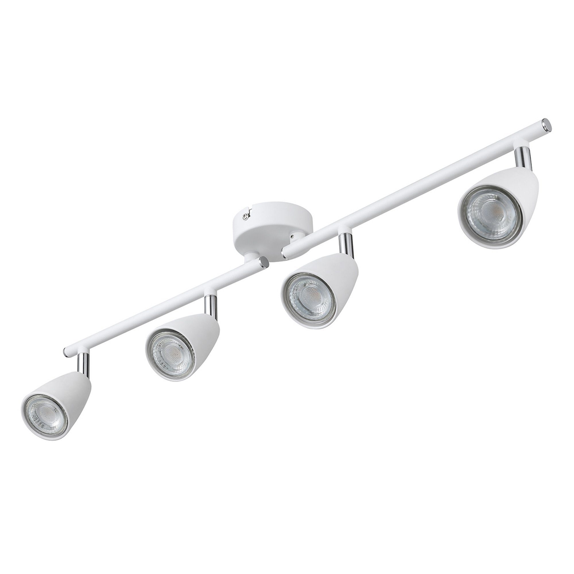 IMPTS LED Deckenspots, Nicht Dimmbar, LED wechselbar, Warmweiß, Spotleuchte, 4-Flammig Spotbalken, Wandlampe, Spotbalken