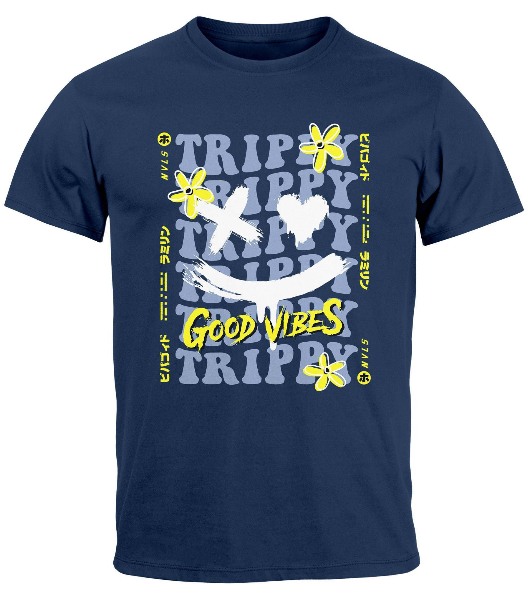 Neverless Print-Shirt Herren T-Shirt Drip Face günstig online kaufen