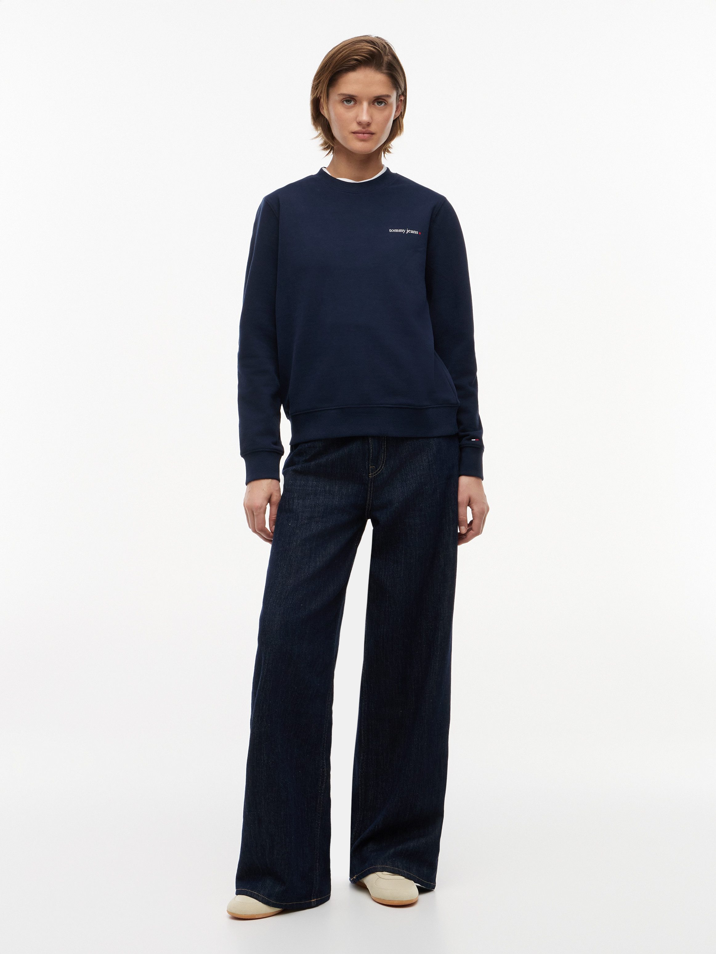 Tommy Jeans Sweatshirt TJW REG ESS LOGO 1 CREW EXT Baumwolle, Logodruck – Bild 4 von 5