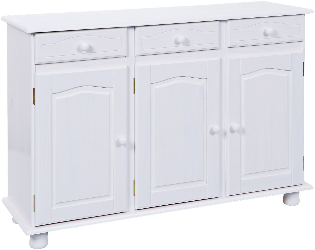 Inter Link Sideboard Alpine Living Kiefer Massivholz, Kommode mit 3 Türen 3 Schubladen (1 St), Anrichte im Landhausstil, BxTxH: 130 x 43 x 87 cm