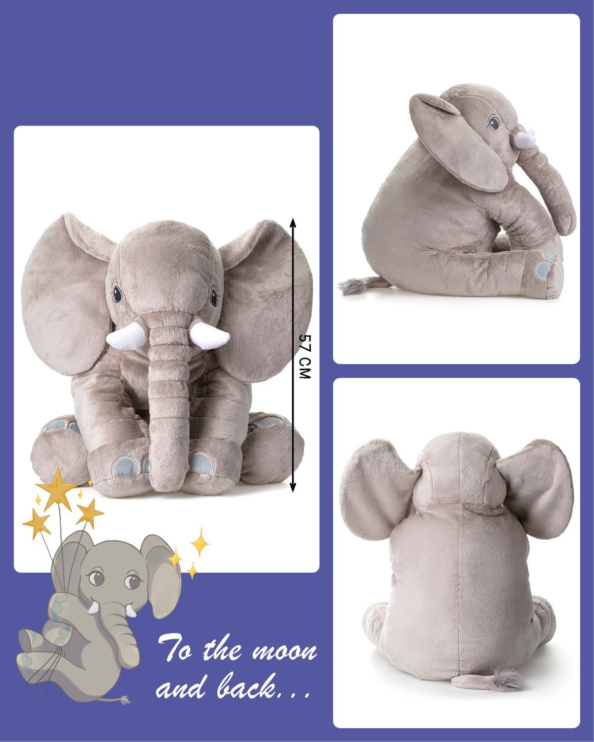 Corimori Kuscheltier 60cm Elefant, extra flauschiges XXL Plüschtier (Geschenk, Packung), Pip der Elefant, super weiches kuscheliges Stoffier
