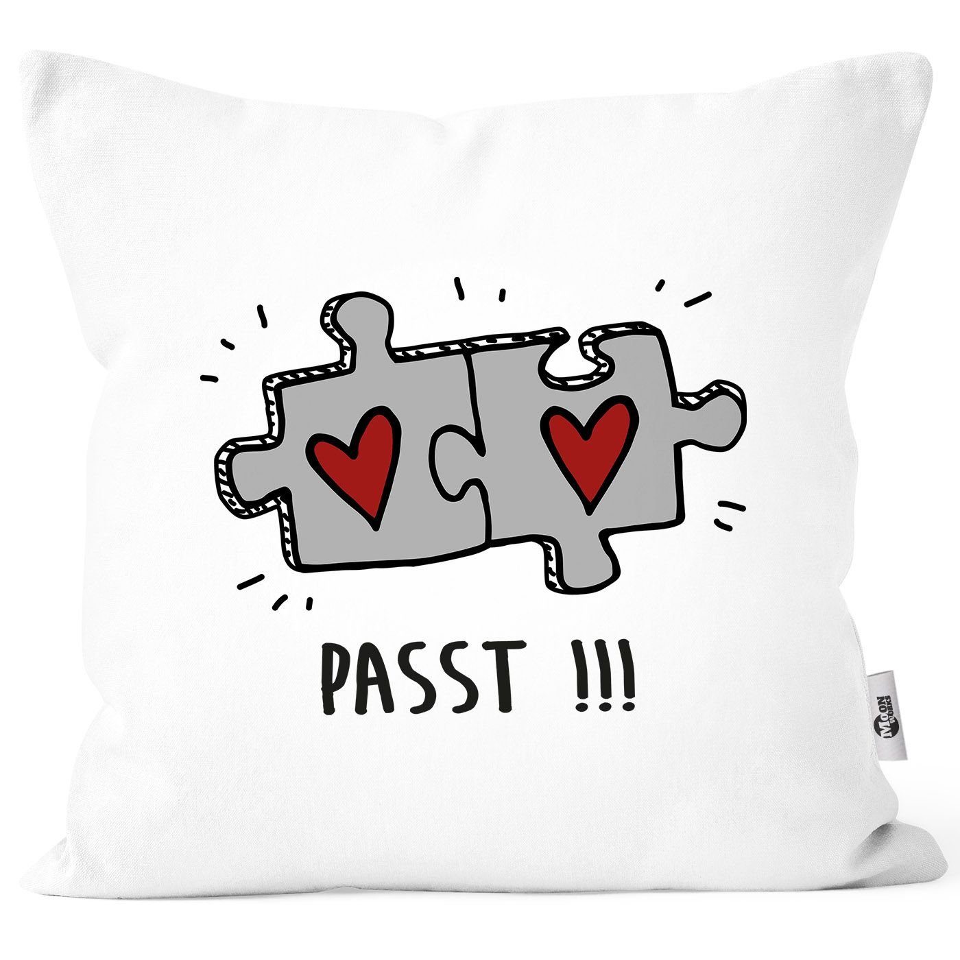 MoonWorks Dekokissen Kissenbezug Passt!!! 2 Puzzleteile Geschenk Liebe Bezi günstig online kaufen