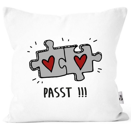 MoonWorks Dekokissen »Kissenbezug Passt!!! 2 Puzzleteile Geschenk Liebe