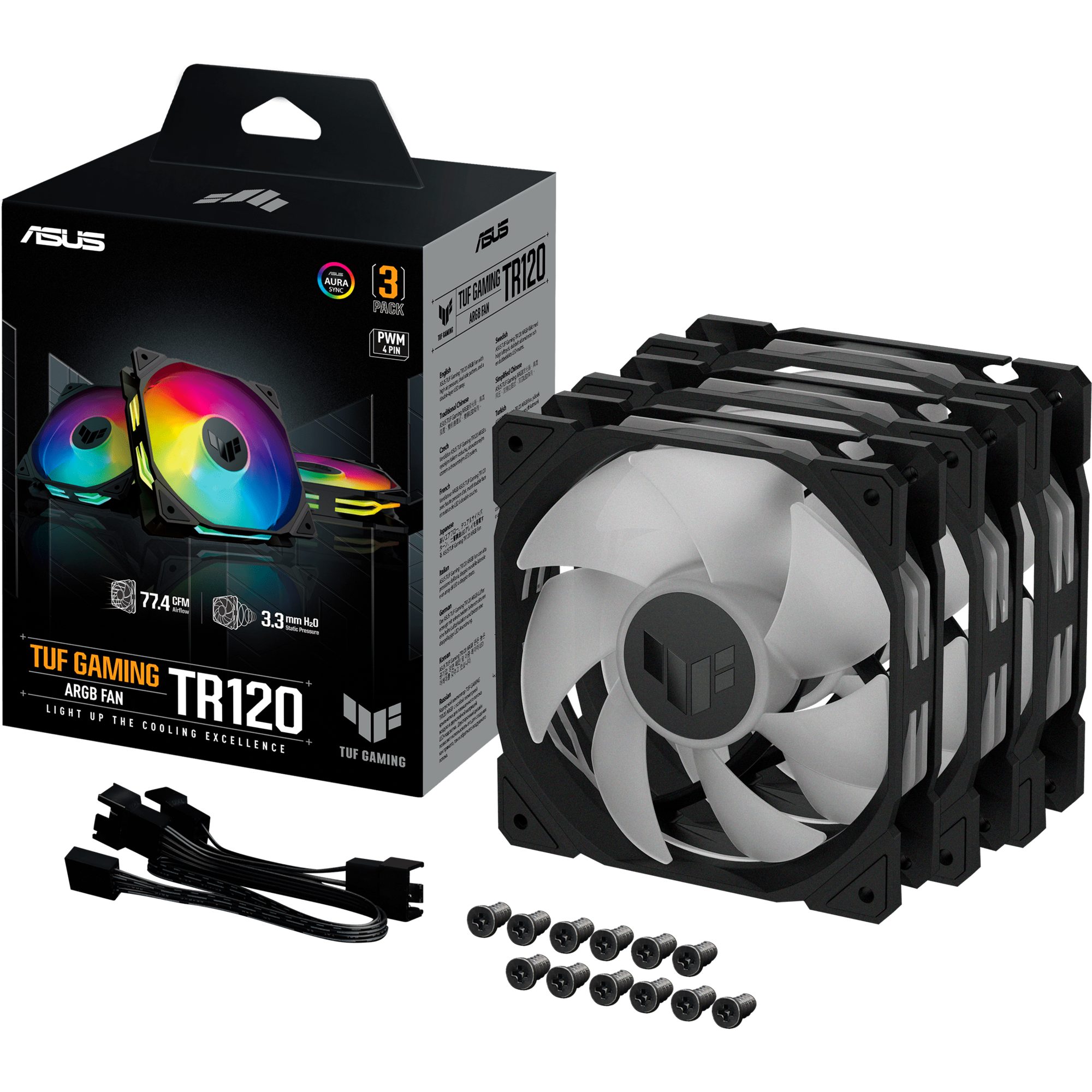 Asus Gehäuselüfter ASUS TUF GAMING TR120 ARGB, Gehäuselüfter, (3er Pack)