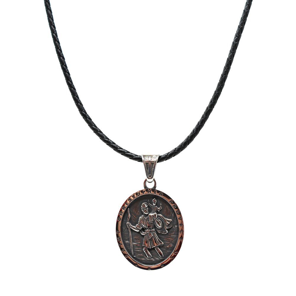 DALMARO Edelstahlkette Lederkette Edelstahl 316 SAINT CHRISTOPHER, Kette mi günstig online kaufen