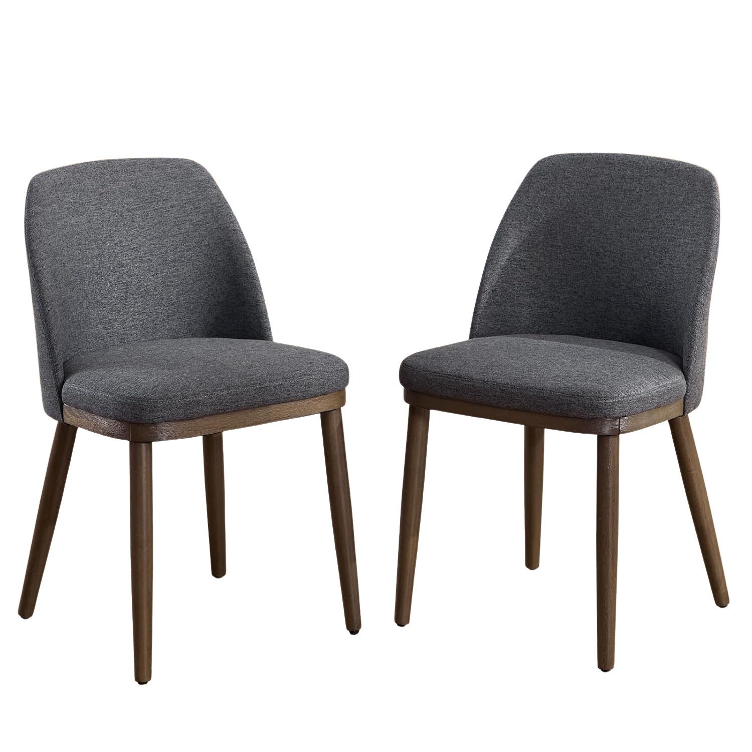 WAHSON OFFICE CHAIRS Esszimmerstuhl 2er Set Esszimmerstühle aus Holz, Küchenstuhl aus Leinen