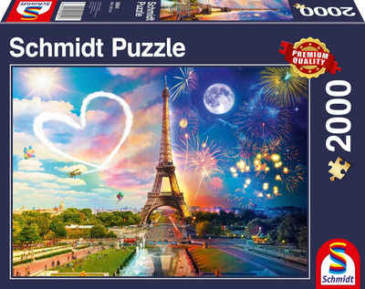 Schmidt Spiele Puzzle Paris, Tag und Nacht, 2000 Puzzleteile