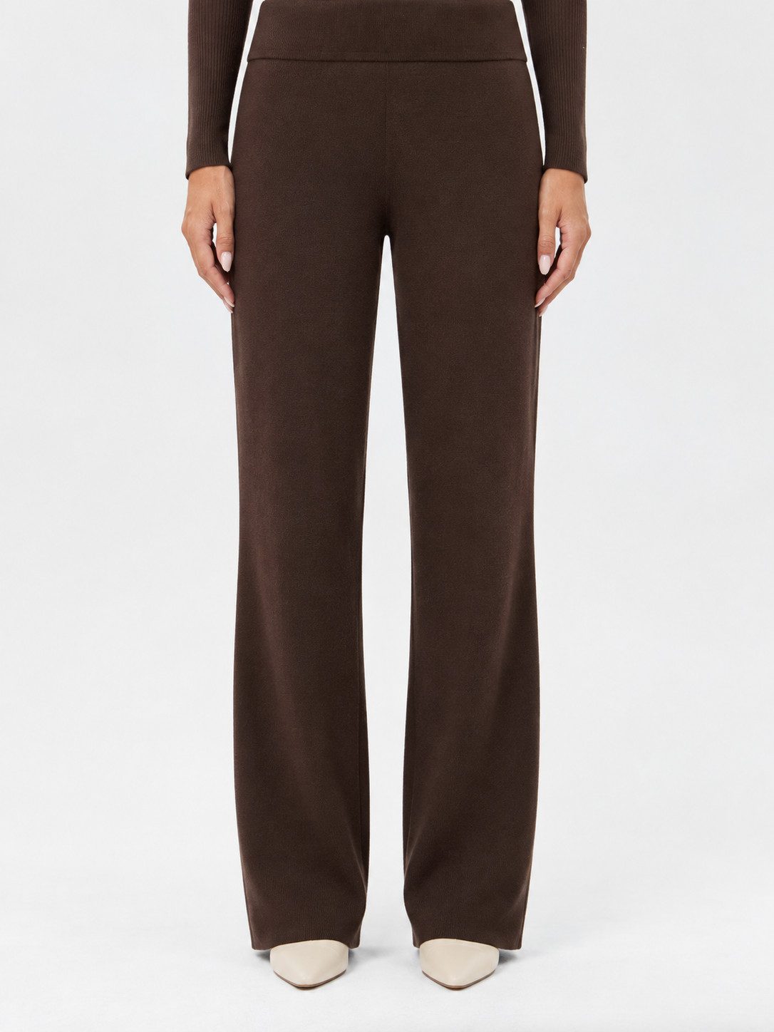 Passioni Strickhose Damen Feinstrick – Gerade Passform, Elastischer Bund