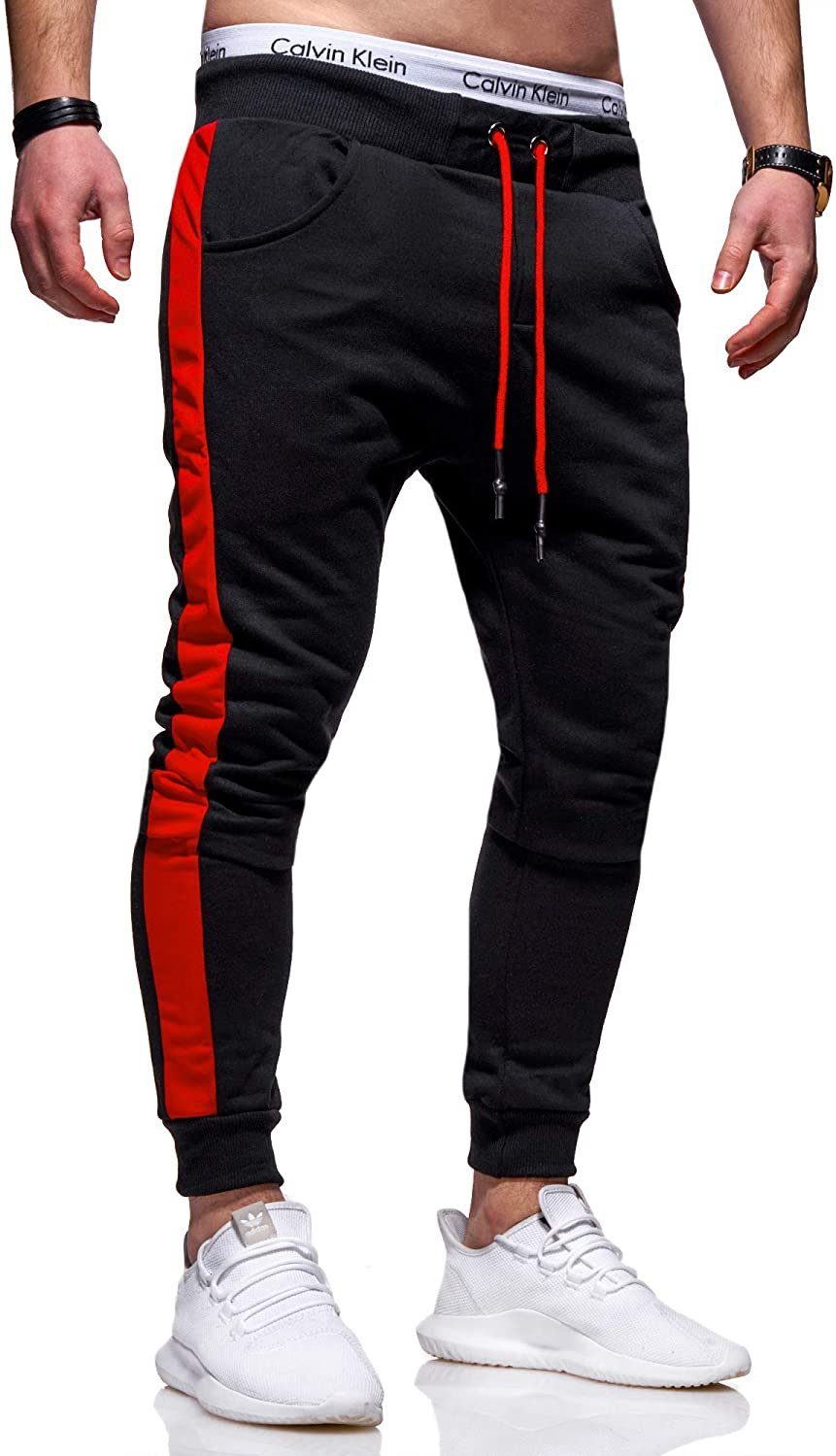 im angenehmen Slim-Fit TRACK behype schwarz-rot Sweathose