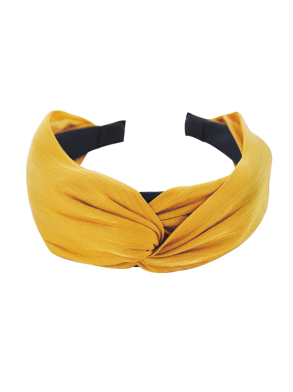 axy Haarreif Breiter Haarreif mit raffinierten Knoten, Gefalteter Stoff mit leichtem Glanz, Vintage Haareifen Haarband
