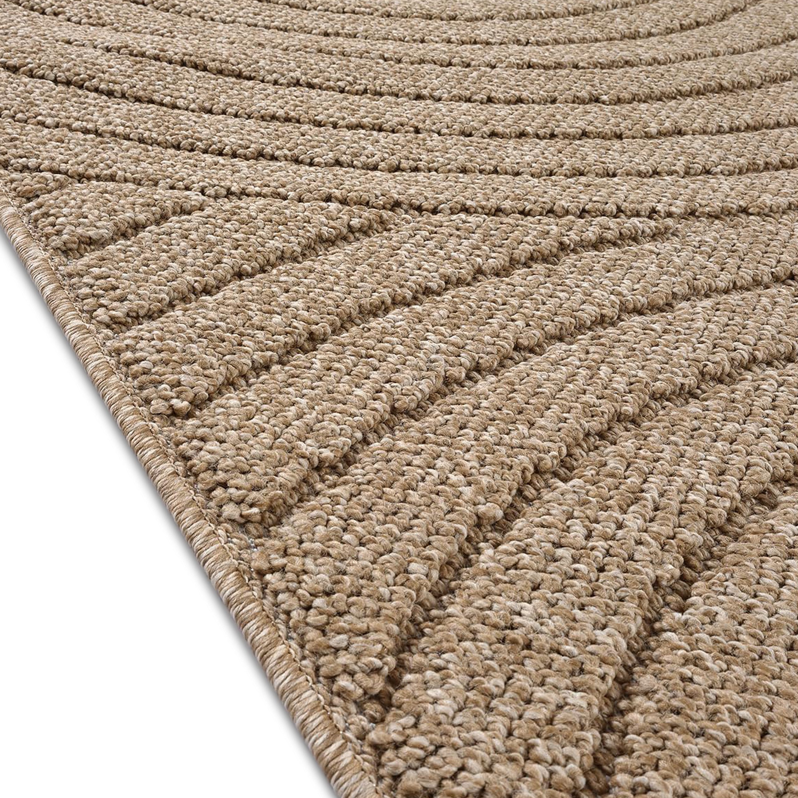 TeppichHome24 Outdoorteppich Teppich In- und Outdoor mit Kreislinien-Muster in Beige, rechteckig – Bild 5 von 5