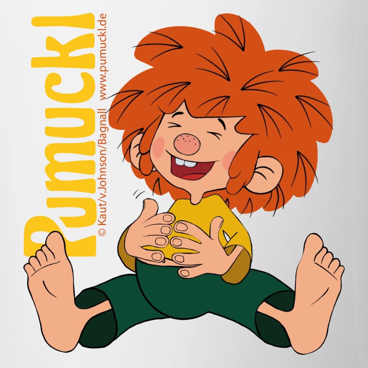 Spreadshirt Tasse Pumuckl Mit Fröhlichem Lachen Tasse Zweifarbig, Keramik