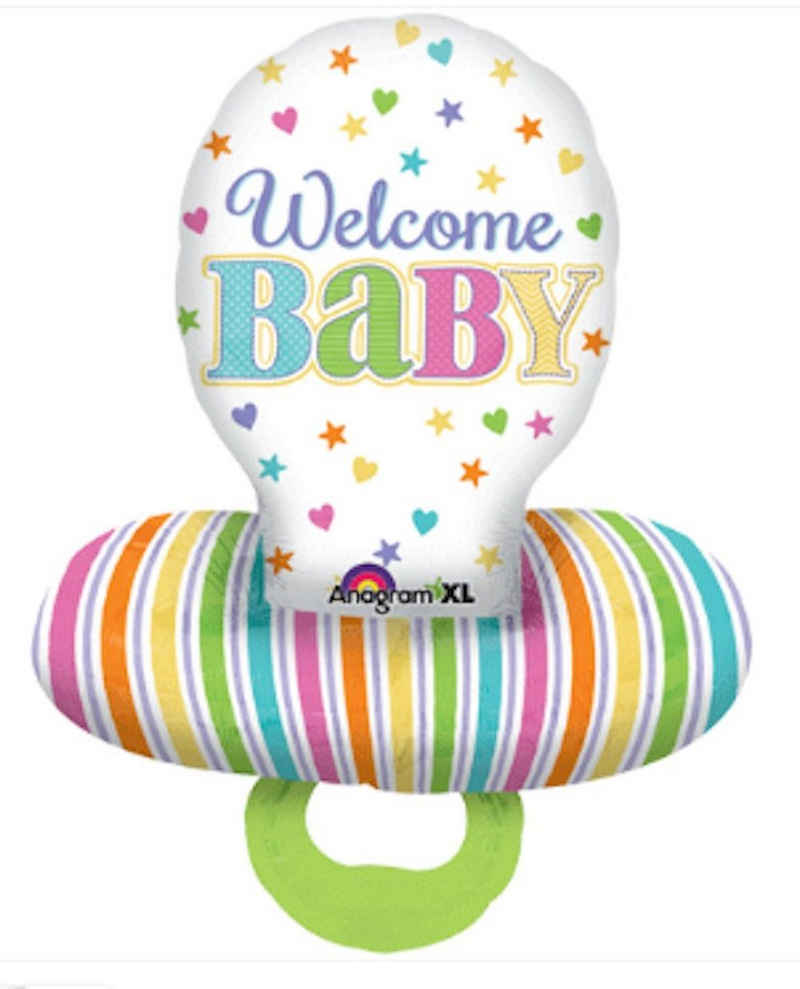 Anagram Folienballon Folienballon XXL - Welcome Baby Schnuller - 73cm