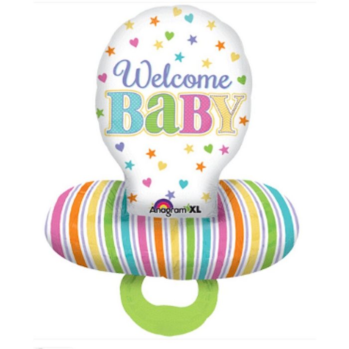 Anagram Folienballon Folienballon XXL - Welcome Baby Schnuller - 73cm