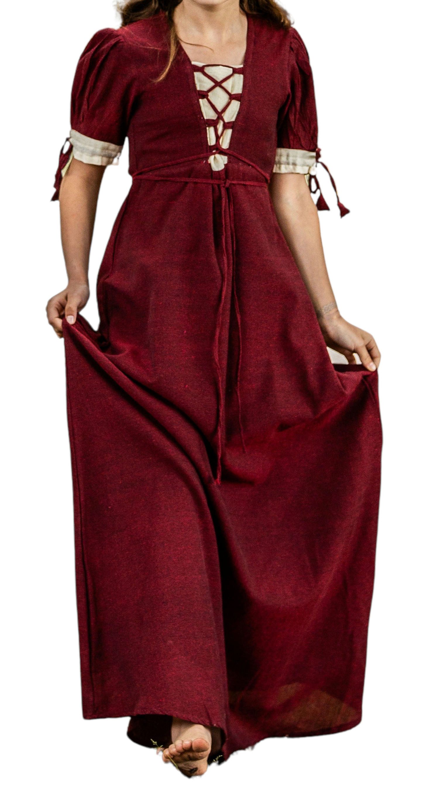 Leonardo Carbone Burgfräulein-Kostüm Sommerkleid "Denise" mit Mieder, kunstvolle Schnürung, V-Ausschnitt