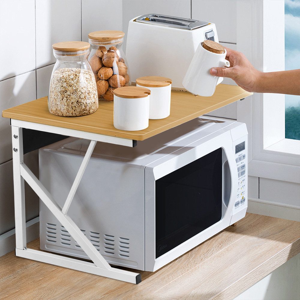 JEOBEST Küchenregal (2-stufig) Holz Mikrowellen Ständer, Gewürzregal Multif günstig online kaufen