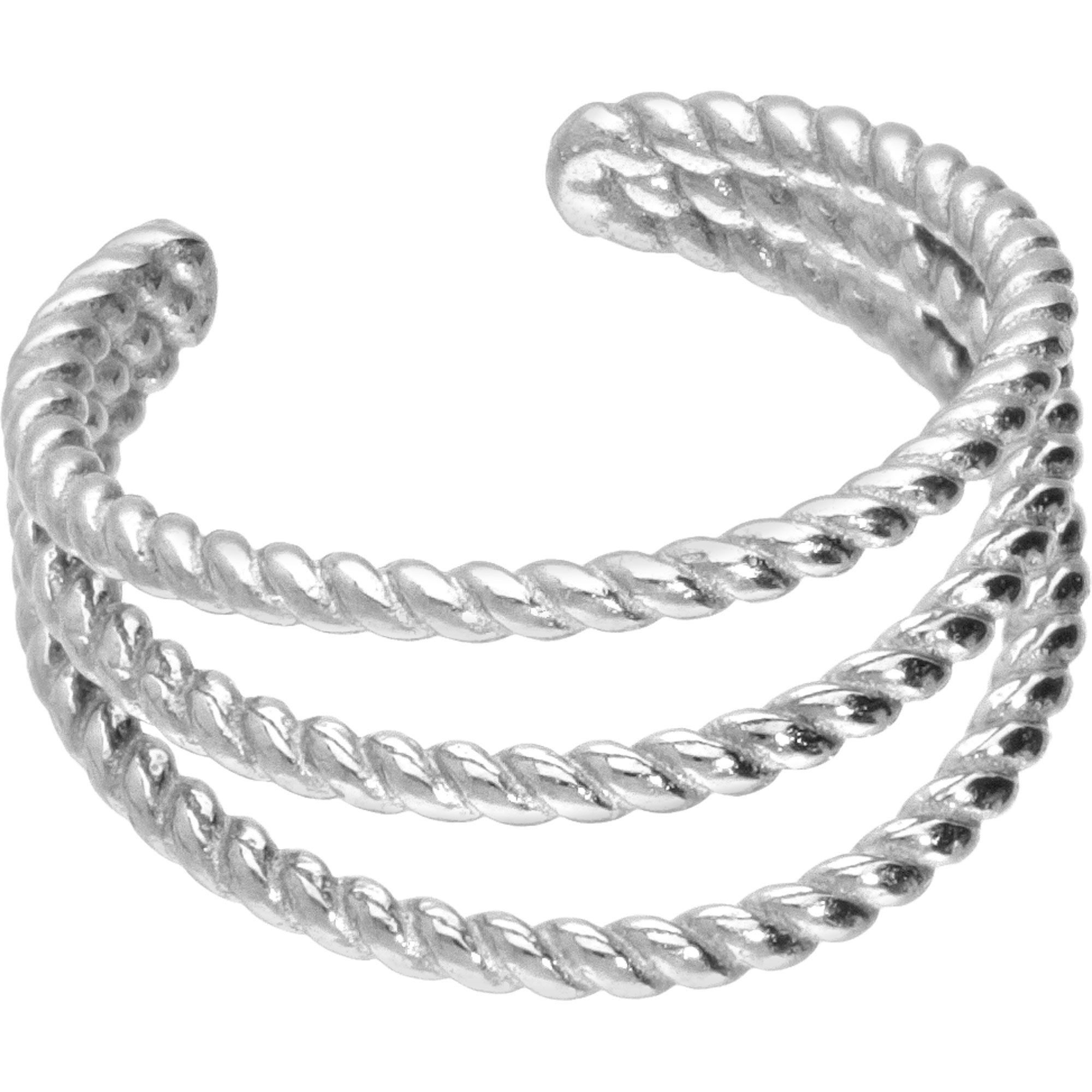 PIERCINGLINE Fake-Spirale Chirurgenstahl Fake Ohrring 3 GEDREHTE RINGE (Fake Piercing-Ringe, 1-tlg)
