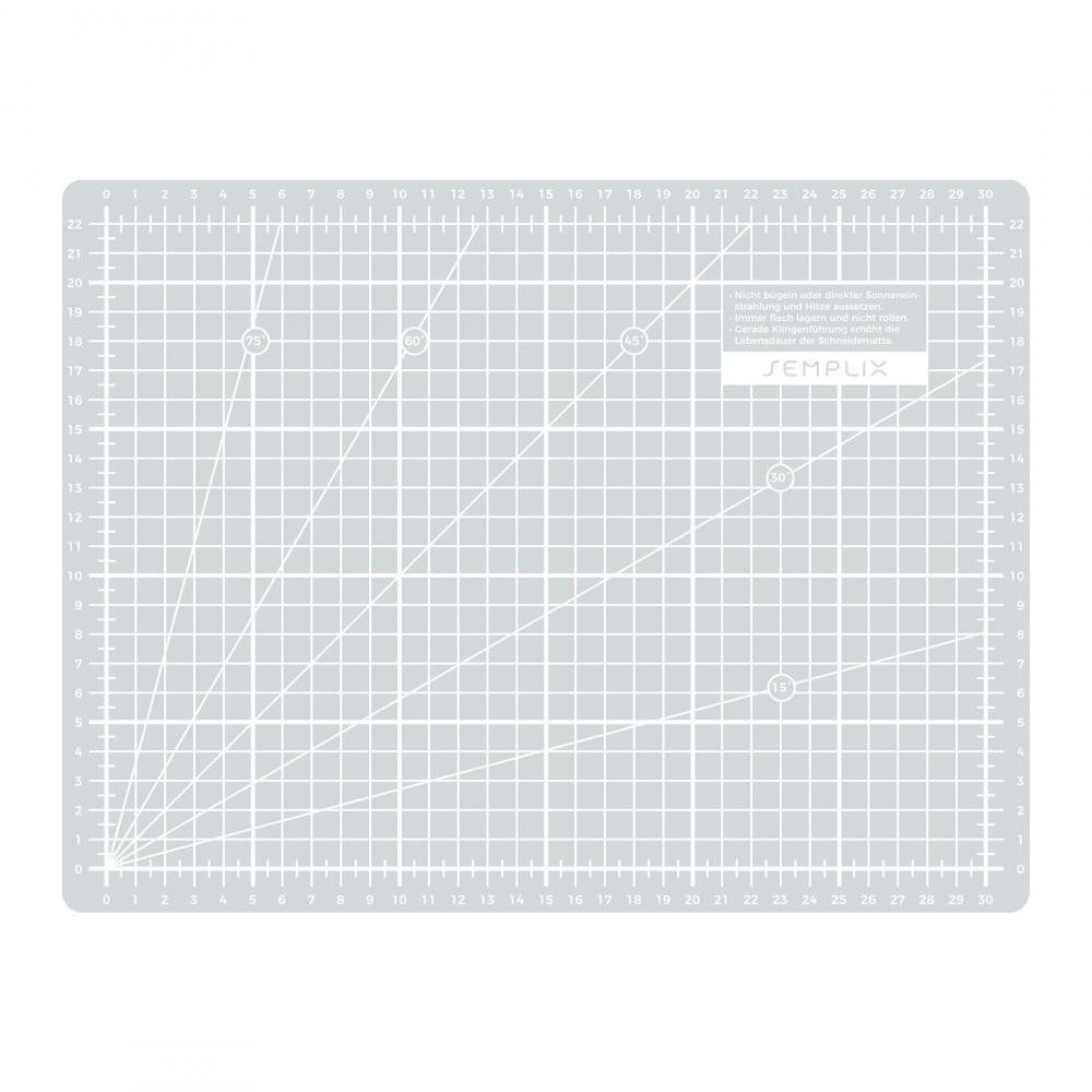 Semplix Schneideunterlage - Schneidematte hellgrau-grau 45 x 30 cm (18 x 12 inch)