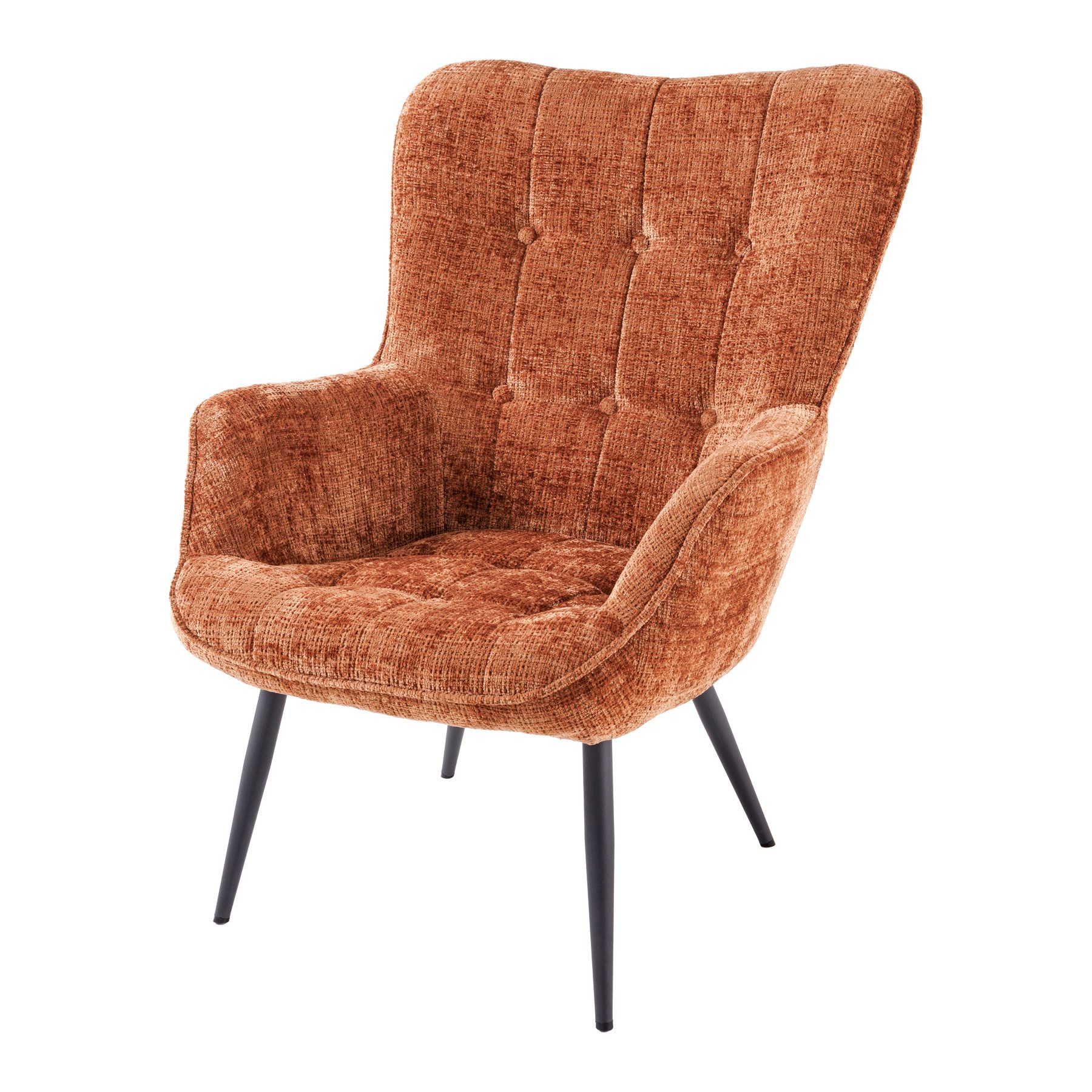 riess-ambiente Sessel SCANDINAVIA rostbraun/schwarz - Chenille, Metall, Arm günstig online kaufen