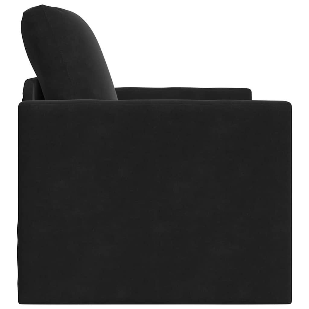 vidaXL Sofa Schlafsofa Schwarz 74 x 77 x 81 cm Samt, 1 Teile – Bild 5 von 5