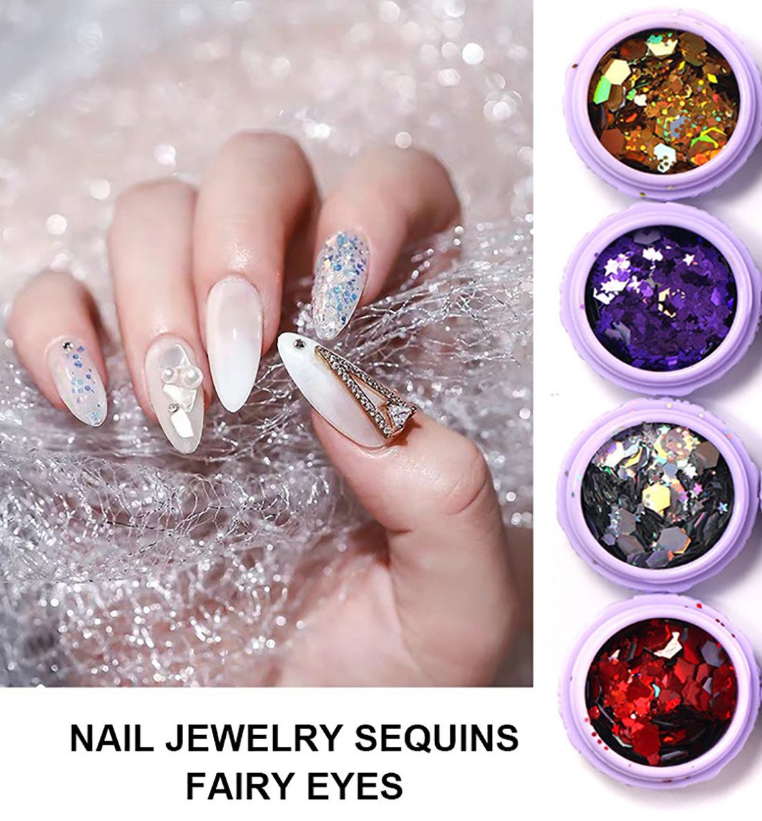 DEBAIJIA Lidschatten 4 Farben Körper Glitter Gesicht Glitter Make-up