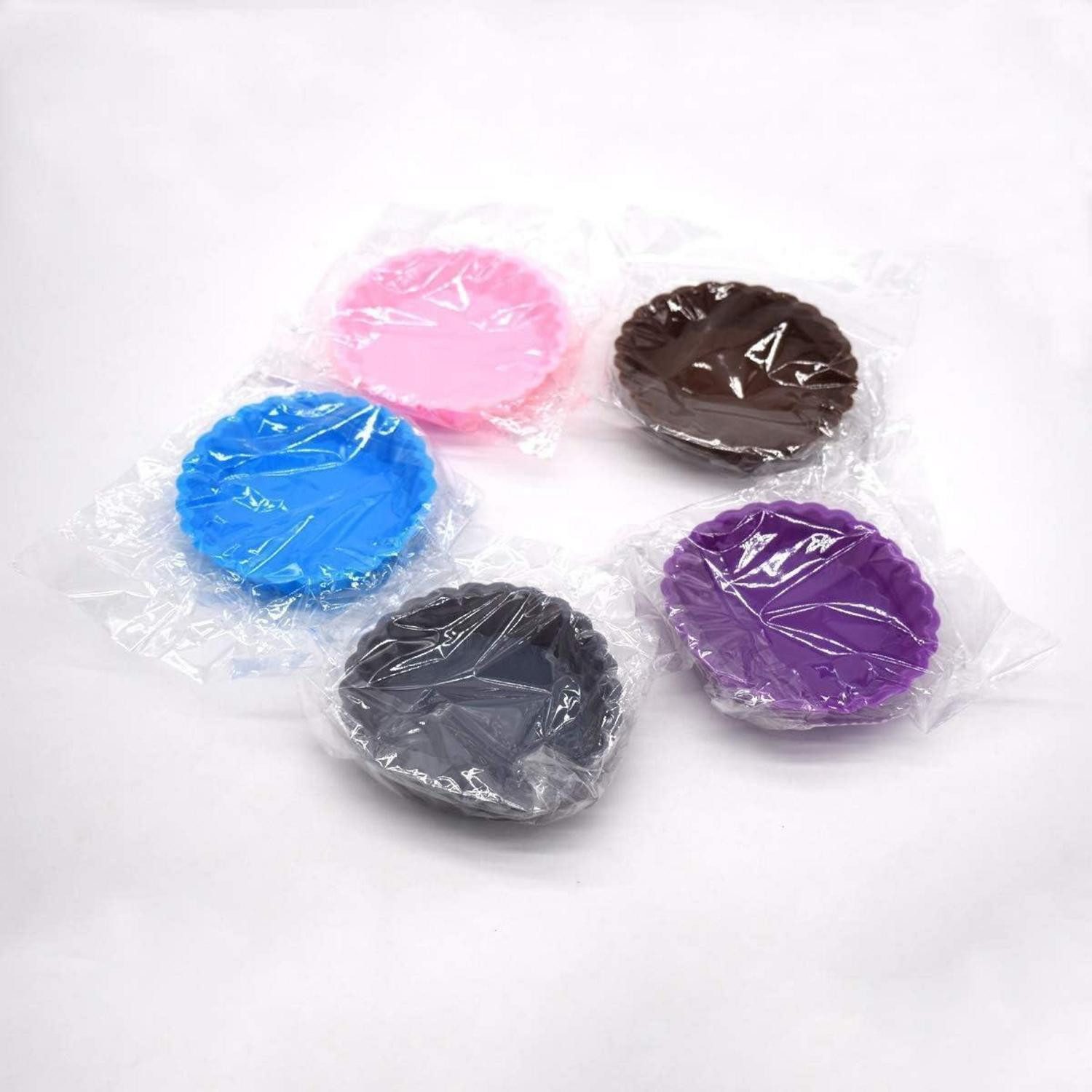 LuxusKollektion Silikonform Silikon Backform Mini Tarte 12er Set Zufallsfarben, (12-tlg)