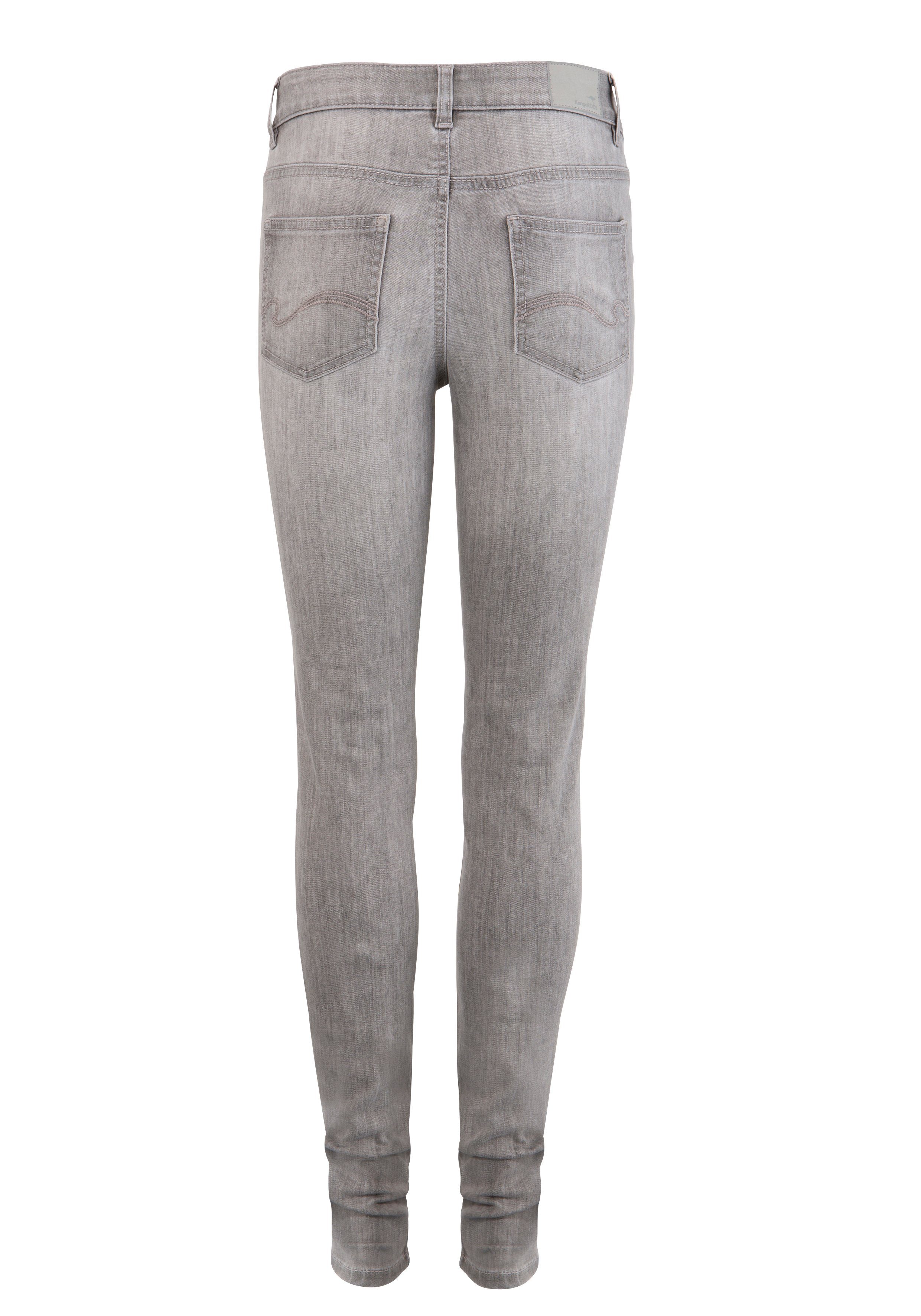 used-Effekt mit SKINNY RISE light-grey-used 5-Pocket-Jeans KangaROOS SUPER HIGH